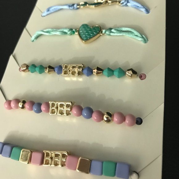 Cat And Jack Best Friends Forever 5 piece Bracelet 2 Pk - Picture 3 of 5